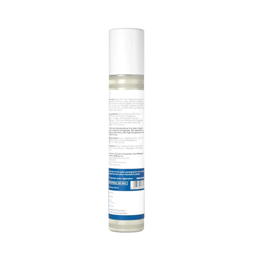 Be Bodywise Rosemary Hair Growth Serum (Roll On) | 3% Redensyl & 2% Anagain | Hair fall control serum for Women & Men | Promotes Hair Growth & Stimulates Hair Follicles | For All Hair Types | 25ml
