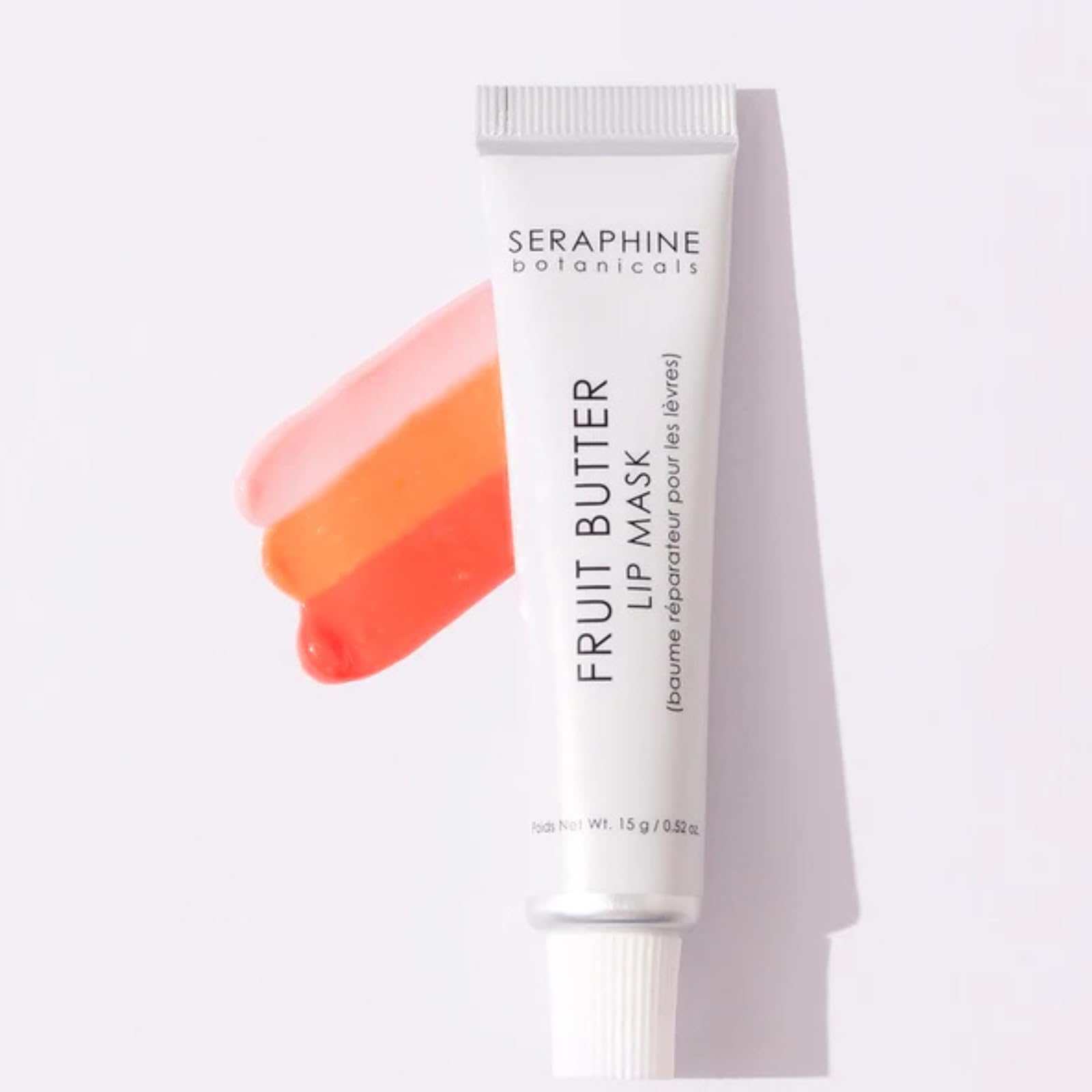 Seraphine Botanicals Fruit Butter Restorative Lip Mask Overnight Gel Balm Repair Dry, Chapped Lips Instant Hydration, Softness & Elasticity with Shea Butter & Apricot Kernel Oil Dewy Finish 0.51oz Halalzen
