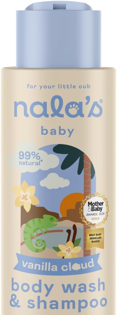 Nala's Baby Body Wash & Shampoo | Award-winning | 99% Natural | Dermatologically-tested and Paediatrician-approved | Tear-Free | Vanilla scent | Oats, chamomile & hibiscus | Vegan | 400ml | Nalas Baby