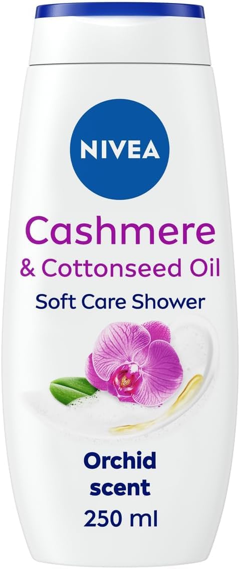 Nivea Cashmere & Cotton Oil Shower Gel (250ml), Body Wash with Vitamin C, E, and Precious Oils, Protects Skin from Drying Out and Leaves it Touchably Smooth Halalzen