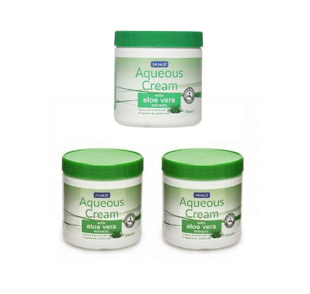 Nuagé Aqueous Cream with Aloe Vera | Moisturising Cream For Cooling, Softening, Soothing & Hydrating Skin (350ml)