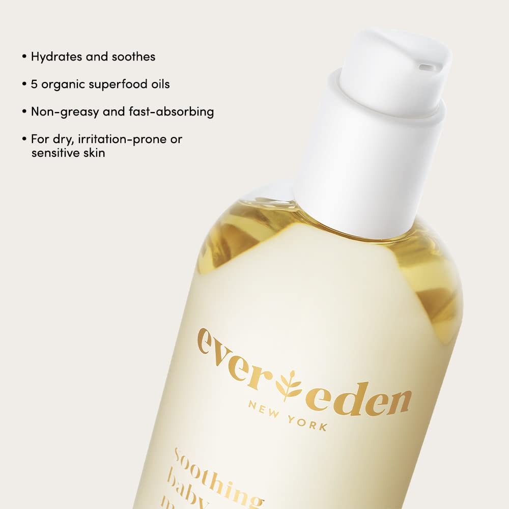 Evereden Soothing Baby Massage Oil 10.1 fl oz. | Clean Baby Care | Non-toxic and Fragrance Free | Clean Ingredients Halalzen