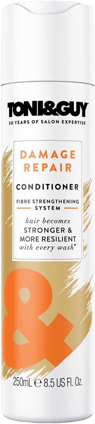 Toni & Guy Bundle of Shampoo 250ml and Conditioner 250ml that intensely Nourishes Damaged Hair Making Stronger and More Resilient With Every Wash