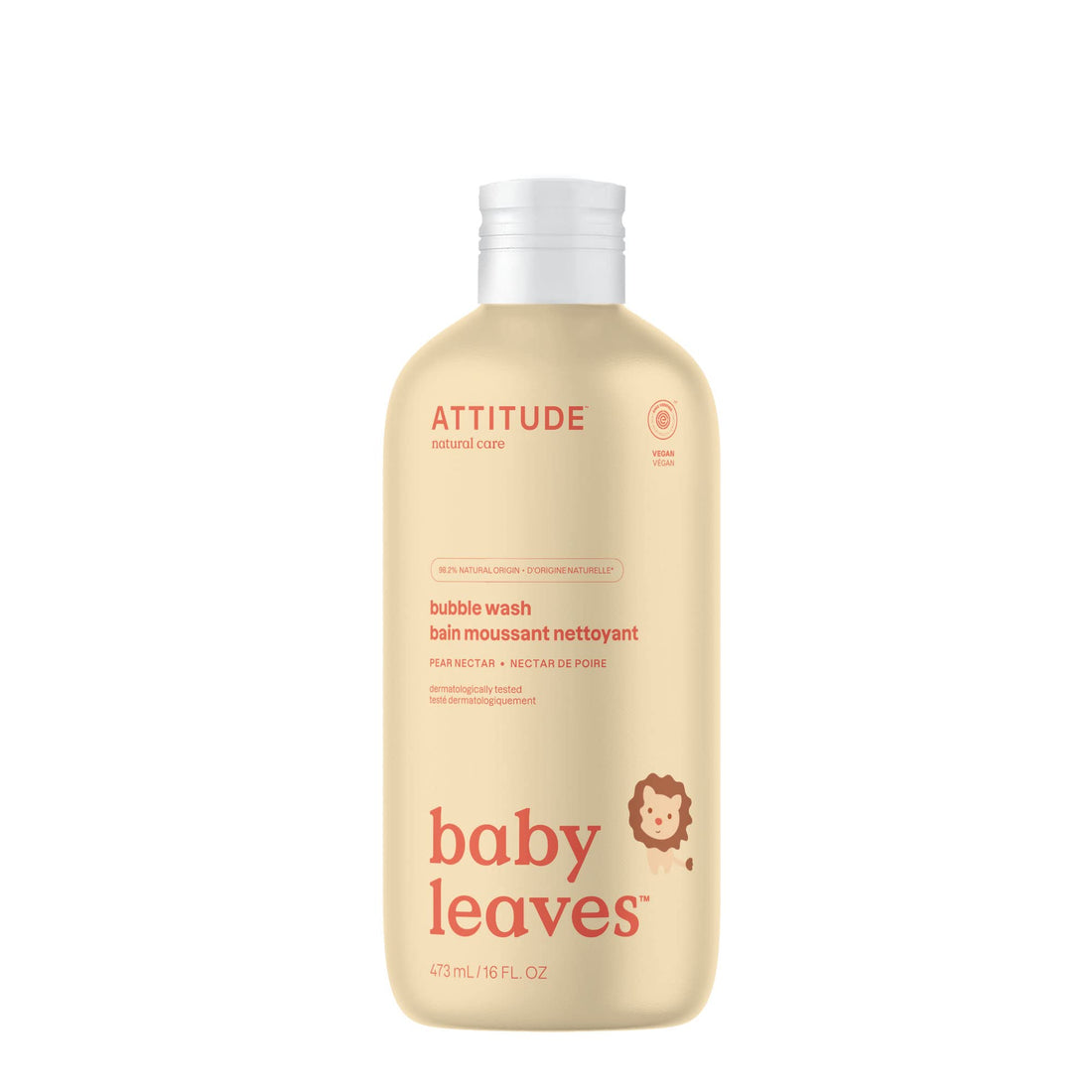 ATTITUDE Bubble Bath and Body Wash for Baby, EWG Verified, Dermatologically Tested, Plant- and Mineral-Based Ingredients, Vegan, Good Night, 473 mL