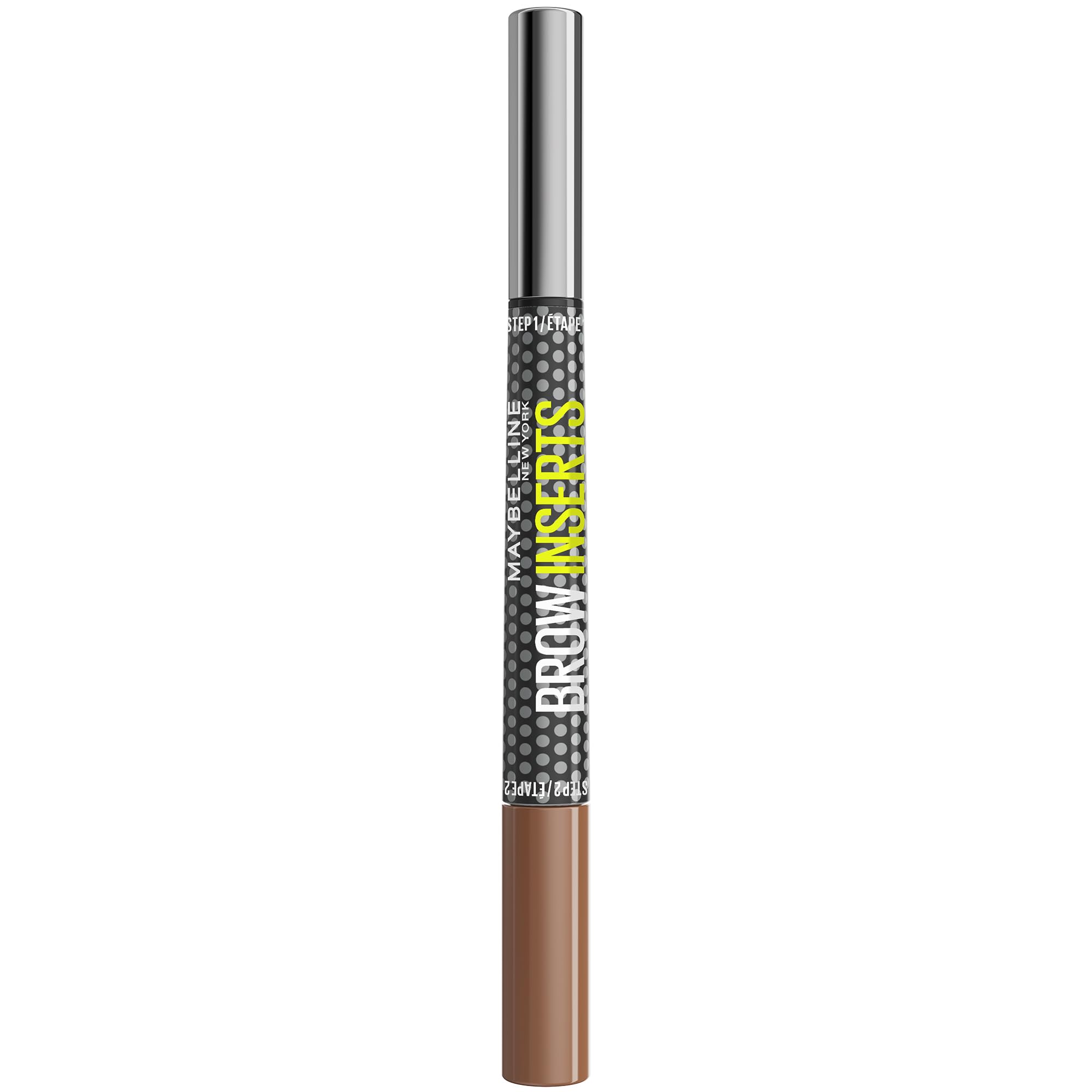 Maybelline New York Brow Inserts, 2-in-1 Eyebrow Pencil Pen and Fiber Gel, 0.015MM Triple Tip for 100 Hair-Like Strokes in 30 Seconds, 36-Hour Wear, Smudge-Proof, Shade: Blonde 1