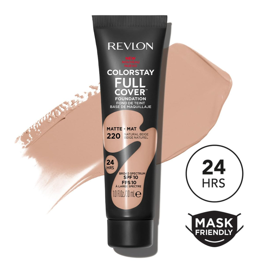 Revlon ColorStay Full Cover Longwear Matte Foundation, Heat & Sweat Resistant Lightweight Face Makeup, Buff (150), 30ml Halalzen