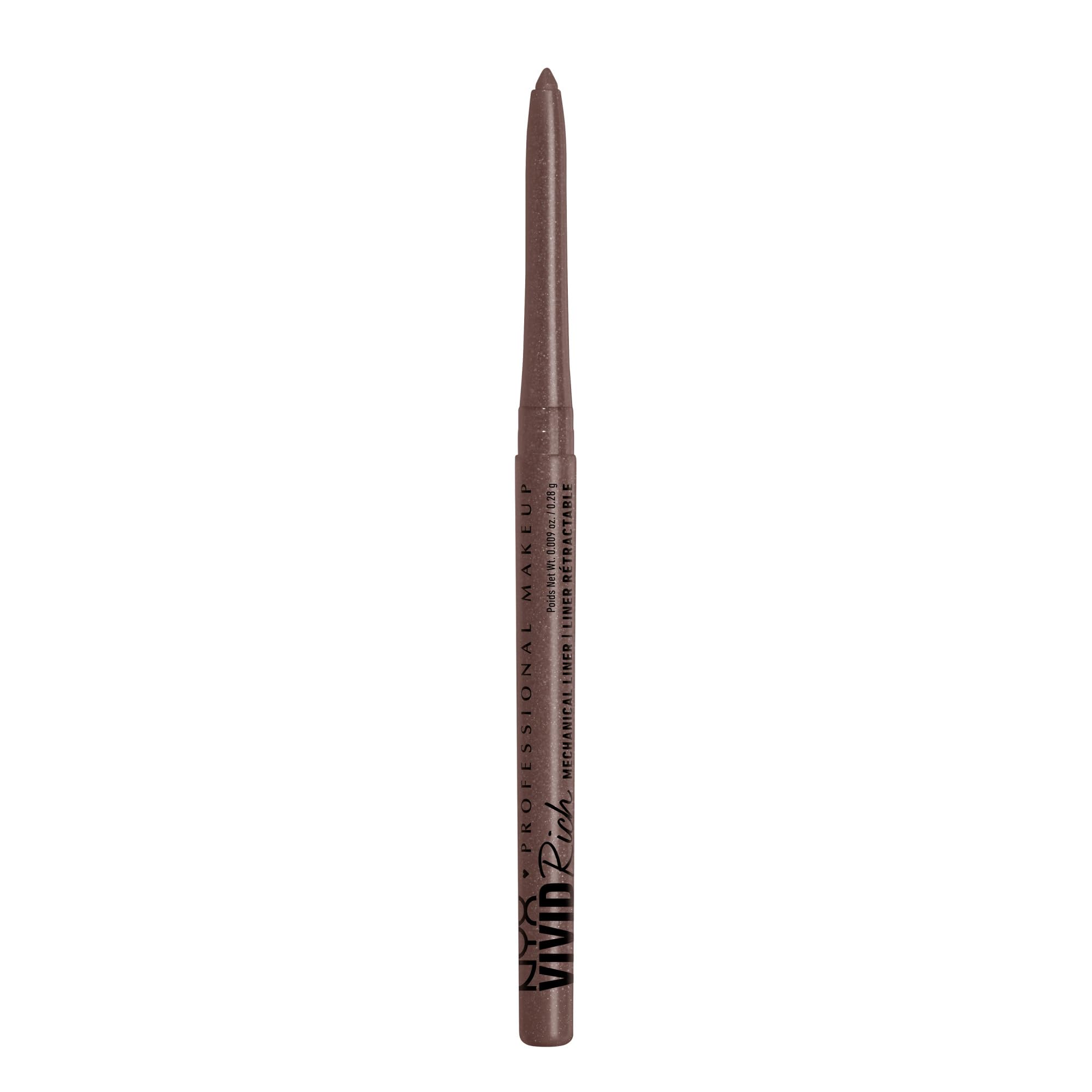 NYX PROFESSIONAL MAKEUP Vivid Rich Mechanical Eye Pencil, Vivid Rich Mechanical, Creamy Retractable Eyeliner - Smokin Topaz, Brown Eyeliner