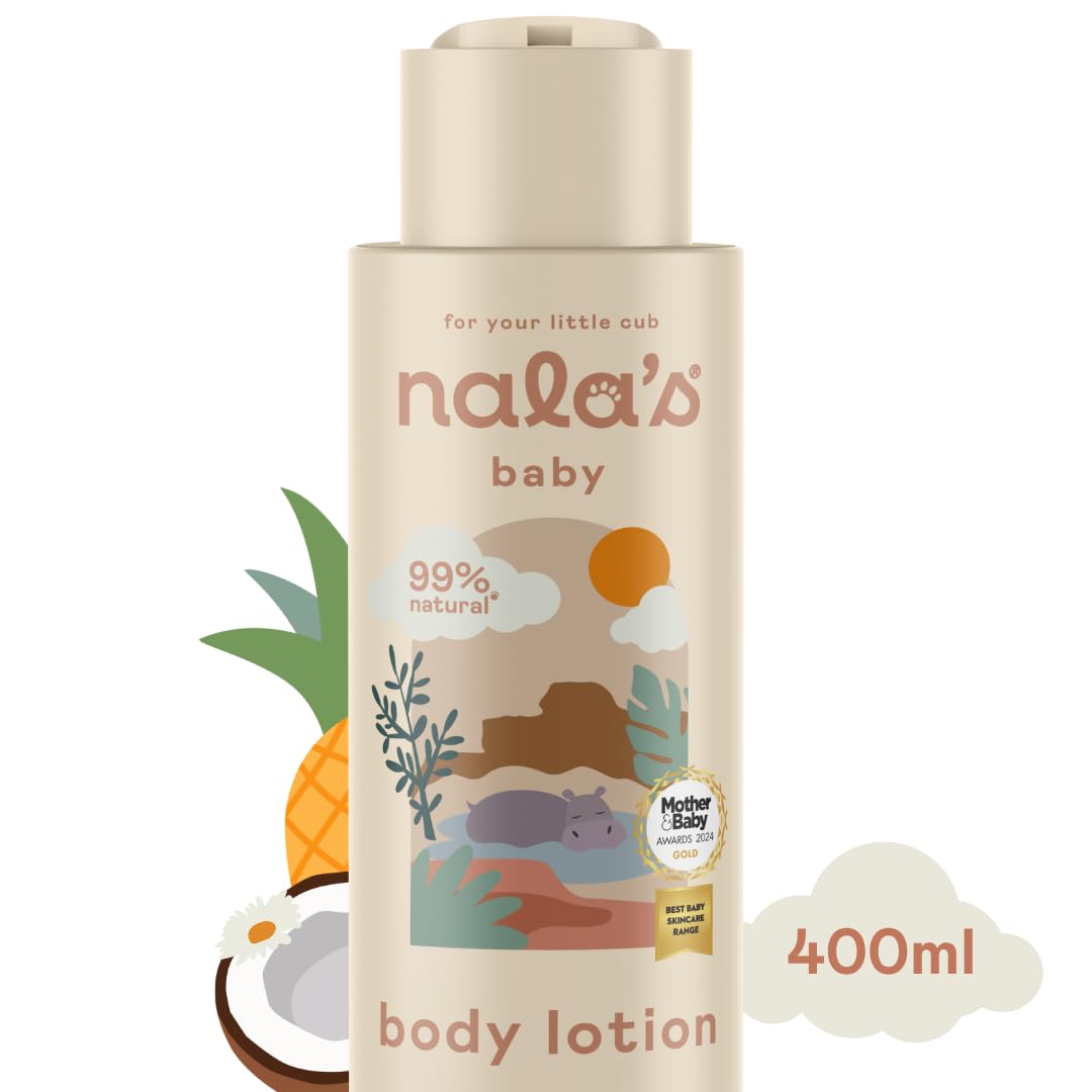 Nala's Baby Body Lotion | Award-winning | 99% Natural | Dermatologically-tested and Paediatrician-approved | Nourishing Blend of Soothing Oat and Coconut Oil | Vegan | 400ml | Nalas Baby Halalzen
