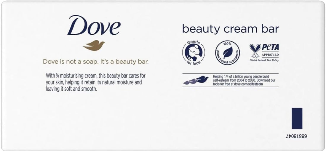 Dove Beauty Cream Bar Classic Original Soap for Shower & Bath Cleansing Normal & Sensitive Skin, Pack of 6 Halalzen