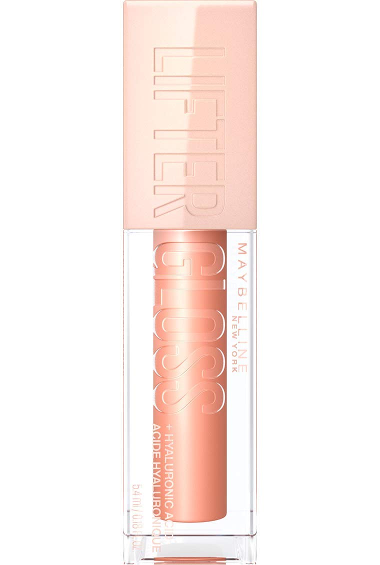 Maybelline Lifter Gloss, Hydrating Lip Gloss with Hyaluronic Acid, 002 Ice (Light Pink), Creates Fuller-Looking, Shiny, Moisturised and Plumped Lips. Non-sticky Halalzen
