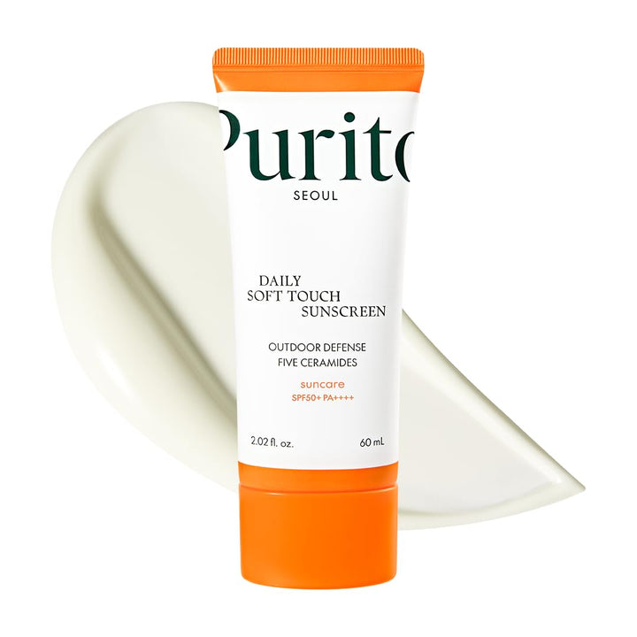 PURITO SEOUL Daily Soft Touch Sunscreen, 60ml, SPF50+ PA++++, Ceramides, Non White Cast, Water-Resistant UVA & UVB Protection, K-Beauty Halalzen