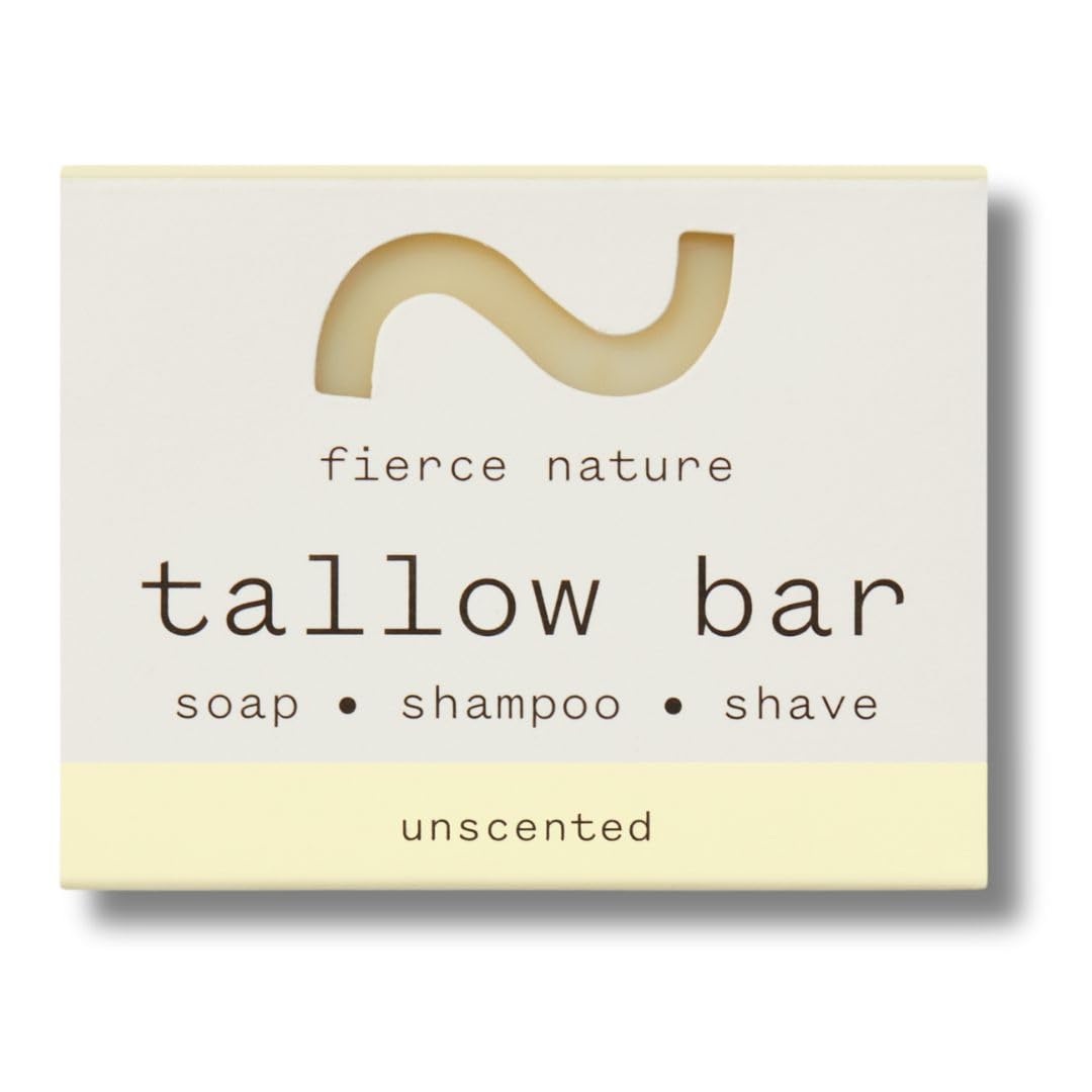 Fierce Nature Multi-Use Pure Tallow Bar | Organic & Natural Moisturising Bar for Face, Body, Hands & Hair | Non-Toxic Skincare Essential - Sweet Orange 80g Halalzen
