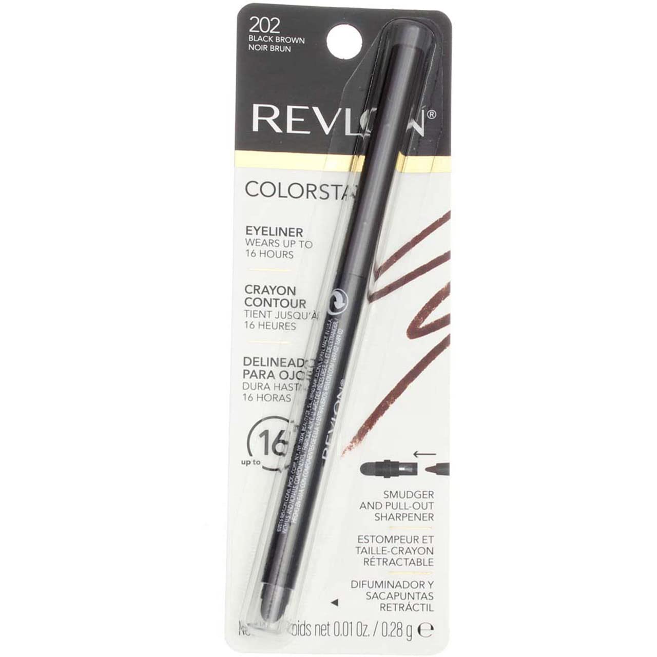 Revlon ColorStay Pencil Waterproof Eyeliner, Smudge-Proof, Eye Makeup with Built-In Sharpener, 201 Black, 2 pack