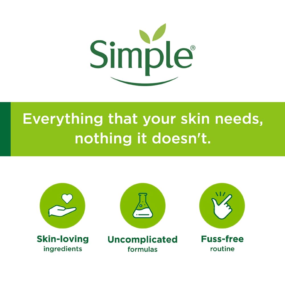Simple Kind to Skin Cleansing Water Micellar 90% hydration boost facial cleanser and makeup remover, 200ml Halalzen