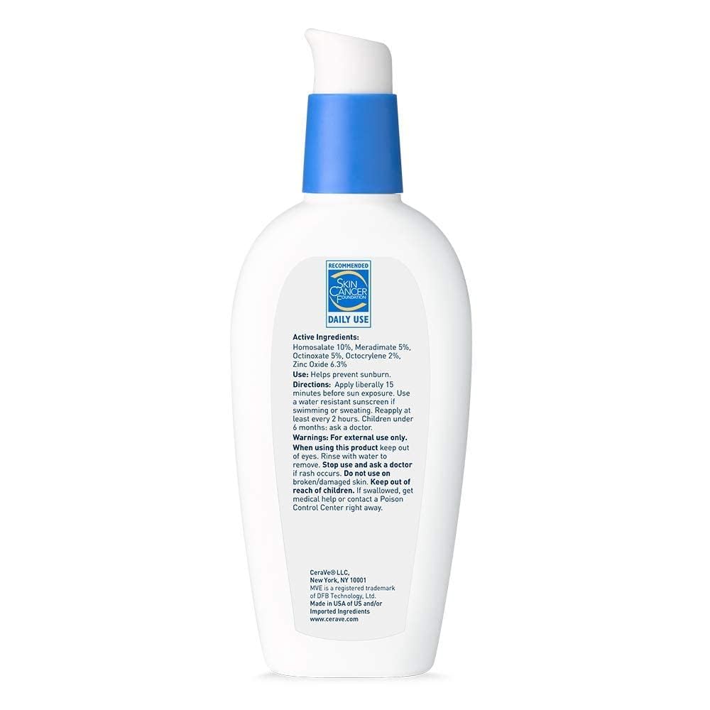 CeraVe AM Facial Moisturizing Lotion with SPF 30, Oil-Free Face Moisturizer with SPF, Formulated with Hyaluronic Acid, Niacinamide & Ceramides, Non-Comedogenic, Broad Spectrum Sunscreen, 3 Ounce Halalzen