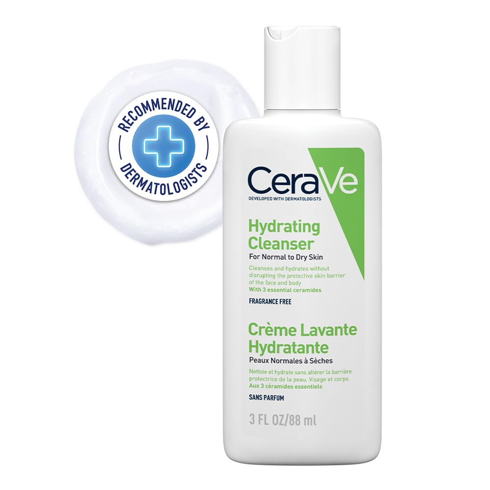 CeraVe Hydrating Cleanser for Normal to Dry Skin 236 ml with Hyaluronic Acid and 3 Essential Ceramides