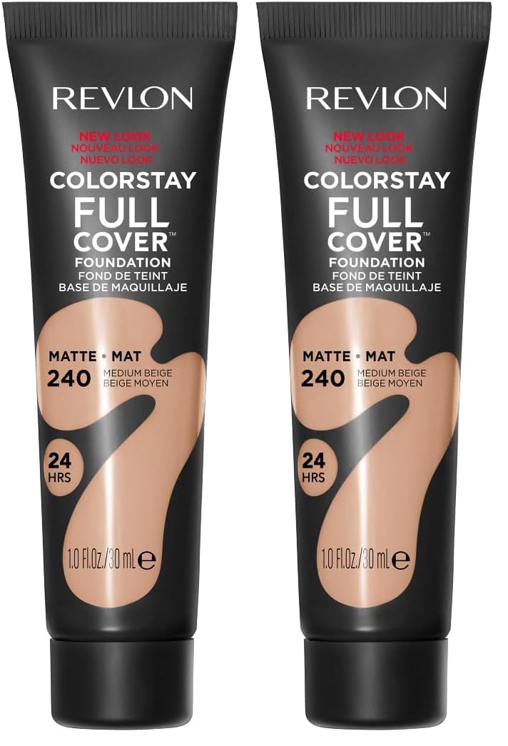 Revlon ColorStay Full Cover Longwear Matte Foundation, Heat & Sweat Resistant Lightweight Face Makeup, Buff (150), 30ml Halalzen