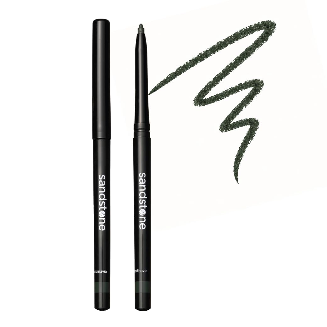 Sandstone Scandinavia Waterproof Eyeliner Pencil - Long-Lasting Gel Eye Liner for Sensitive Eyes - Hypoallergenic & Smudge-Proof - Fragrance-Free, Vegan & Allergy Tested (Black) Halalzen
