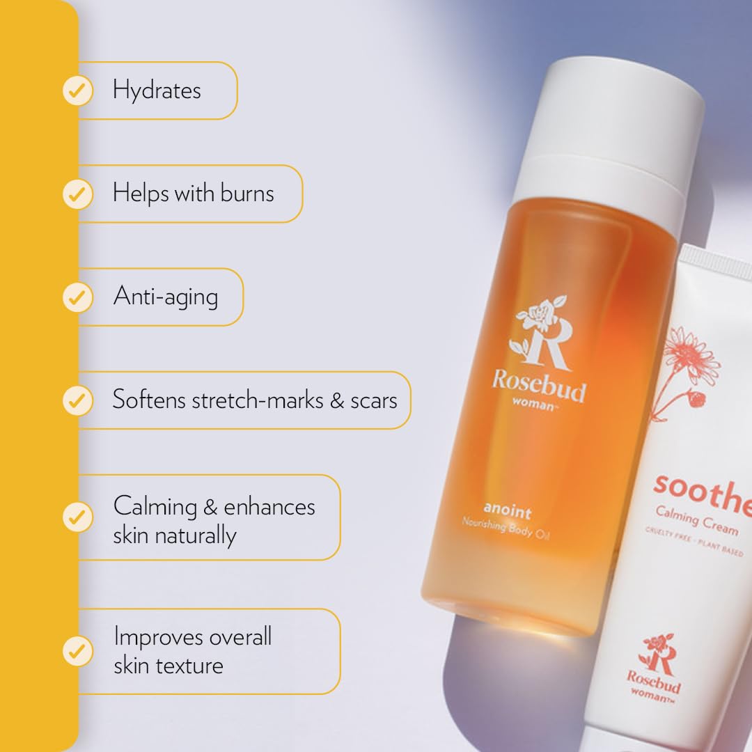Rosebud Woman Anoint All-Body Oil for Scars & Stretch Marks, Skin Resilience, Lightweight Non-Greasy Natural Moisturizing Stretch Mark & Scar Oil with Schisandra & Centella, 100 ML