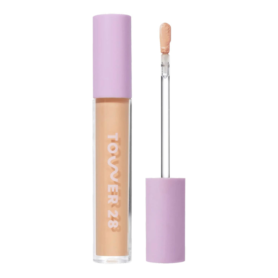 Tower 28 Swipe Serum Concealer - Hydrating Medium-Full Coverage Concealer + Under Eye Brightener - Skin Care Infused Makeup with Hyaluronic Acid + Soothing Centella - 4.0 Light/Medium Cool (0.22 oz)