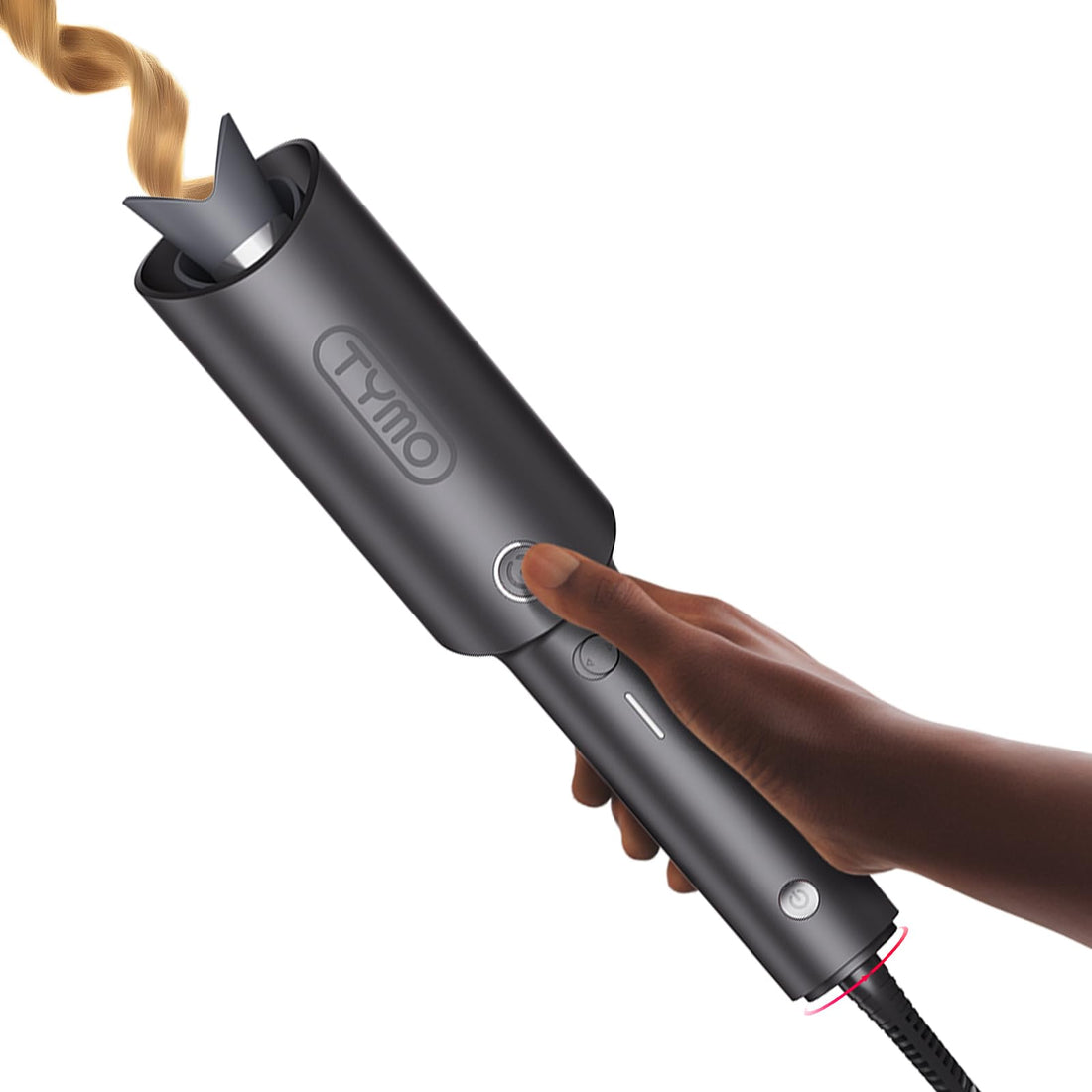 TYMO Hair Curler Automatic Rotating - CURLPRO, Beach Waves Curling Wand, Anti-Scald Curling Iron, Portable 500 Million Ionic, Dual Voltage & Lightweight for Travel, Ceramic Coating, Gray 1.25 inch Halalzen
