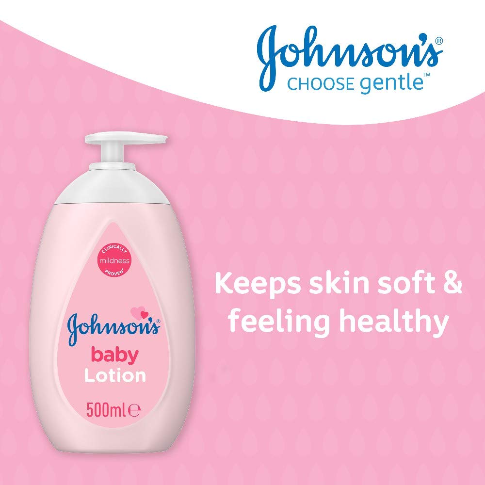 Johnson's Baby Lotion (1 x 500 ml) Nourishing and Hypoallergenic Baby Body Lotion for Delicate Skin with Coconut Oil for 24h Moisture Protection