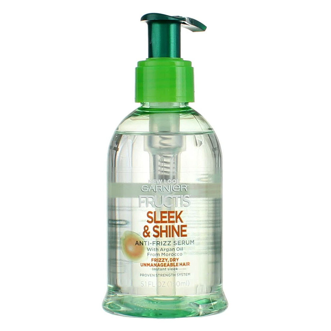Garnier Fructis Sleek & Shine Anti-Frizz Serum for Frizzy, Dry Hair, Argan Oil, 5.1 Fl Oz, 1 Count (Packaging May Vary) Halalzen