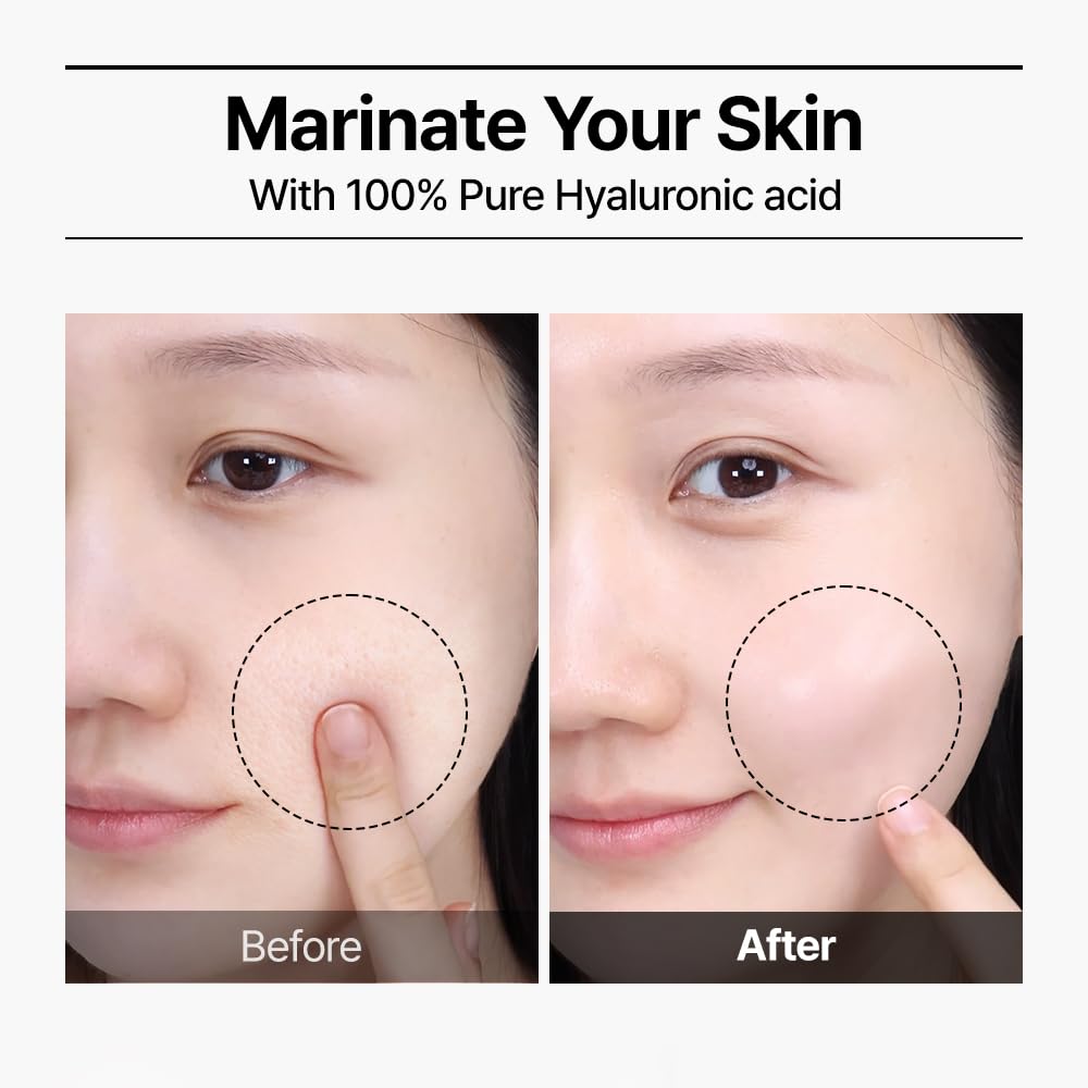 WELLAGE Real Hyaluronic Blue Ampoule 100, Korean Hydrating Serum for Face, Fragrance Free Hyaluronic Acid Deep Moisturizing Serum with Panthenol, PDRN for Sensitive Dry Skin Moisturizer, 2.54 Fl Oz_R Halalzen