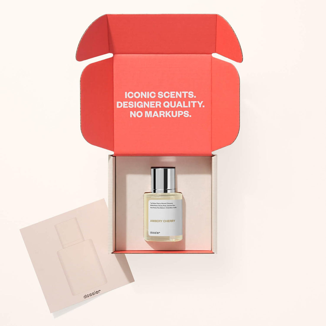 Dossier - Eau de Parfum - Ambery Cherry - Inspired by T.Ford Lost Cherry - Perfume Luxury - Pure Infused - Paraben Free - Vegan - For Women Men Unisex - Fragrance 1.7 Fl oz (Spray 50ml)