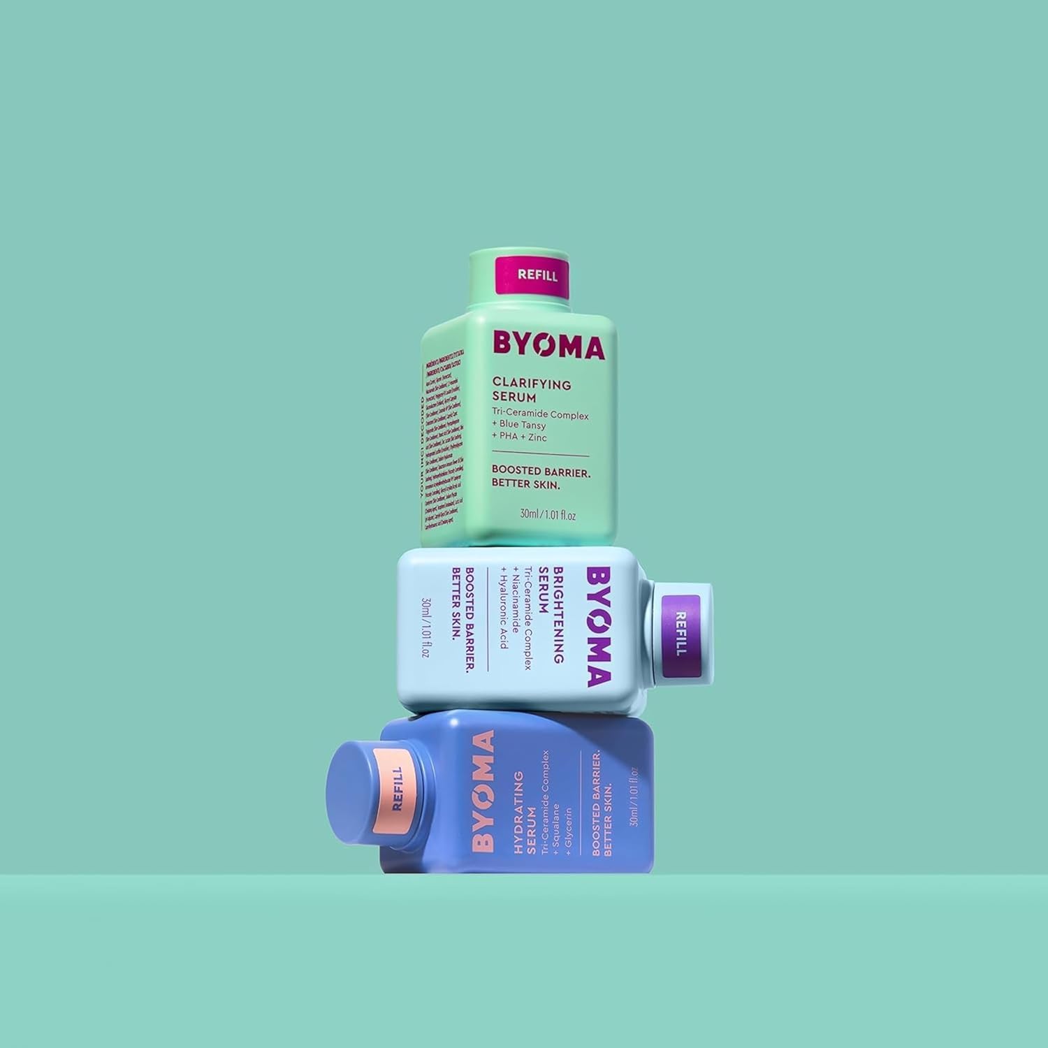 BYOMA Clarifying Serum (30ml) Barrier Repair Facial Serum for Acne Prone Skin, with Ceramides, Blue Tansy, PHA and Zinc for a Balanced and Healthy Skin
