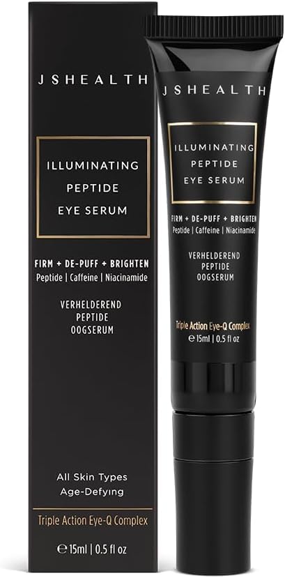 JSHealth Illuminating Peptide Eye Serum - Under Eye Brightener Serum with Peptides, Caffeine & Niacinamide - For Dark Circles, Bags & Wrinkles