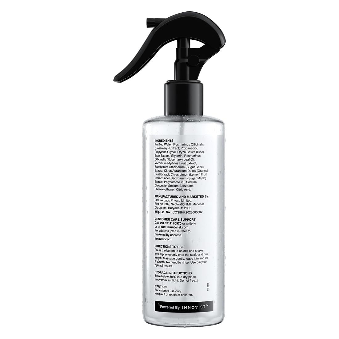 Bare Anatomy Rosemary & Rice Water Growth Spray | Thicker, Voluminous & Hydrated Hair | Reduces Breakage | Non Greasy & Fast Absorbing | 100% Natural Extract | All Hair Types | 100ml