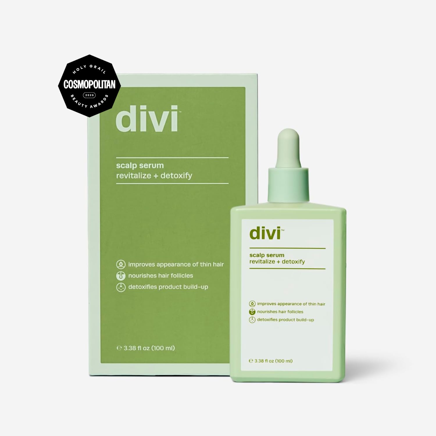 Divi Scalp Serum for Thinning Hair Clinically Tested, Non-Greasy Formula with Amino Acids, Caffeine & Rosemary Oil Promotes Healthy Scalp & Fuller-Looking Hair, Reduces Oil & Product Buildup