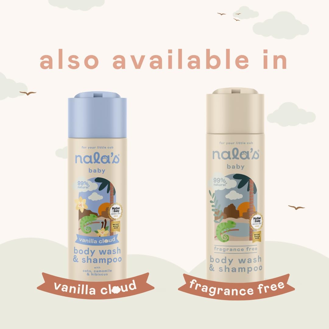 Nala's Baby Original Body Wash & Shampoo | Award-winning | 99% Natural | Dermatologically-tested and Paediatrician-approved | Tear-Free | Nourishing Oat and Shea Butter | Vegan | 400ml | Nalas Baby