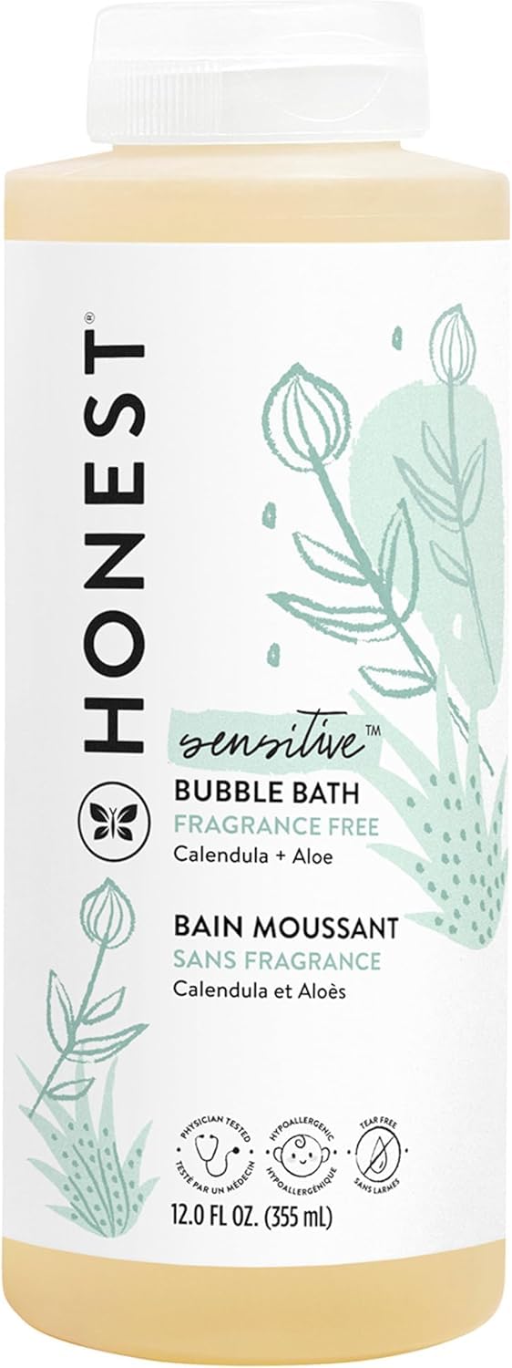 The Honest Company Foaming Bubble Bath & Baby Wash, Tear-Free, Hypoallergenic, Natural Formula, Lavender Calm Scent, 12 fl oz Halalzen