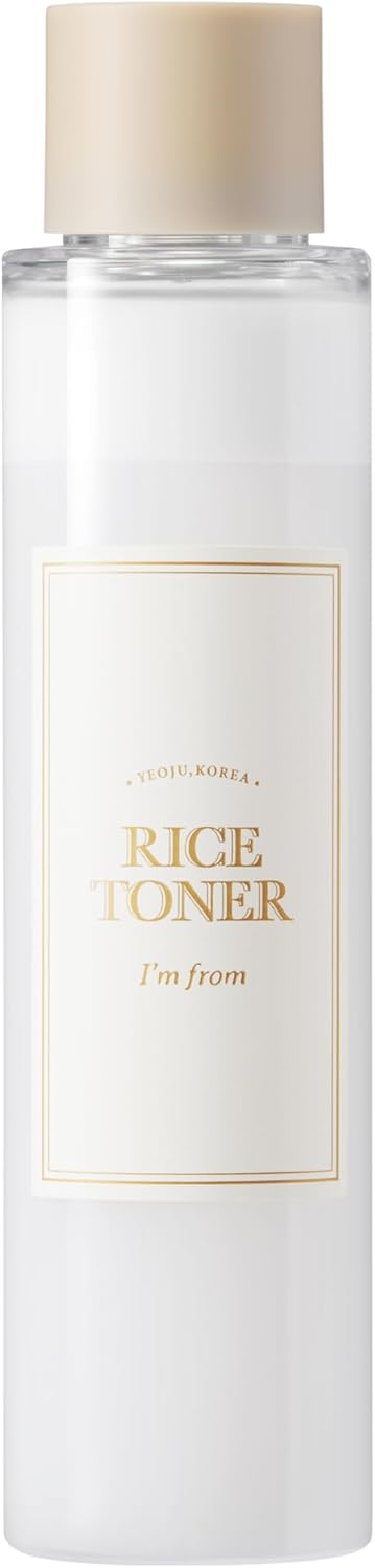 I'm from Rice Toner, 77.78% Rice Extract from Korea, Glow Essence with Niacinamide, Hydrating for Dry Skin, Vegan, Alcohol Free, Fragrance Free, Peta Approved, 5.07 Fl Oz