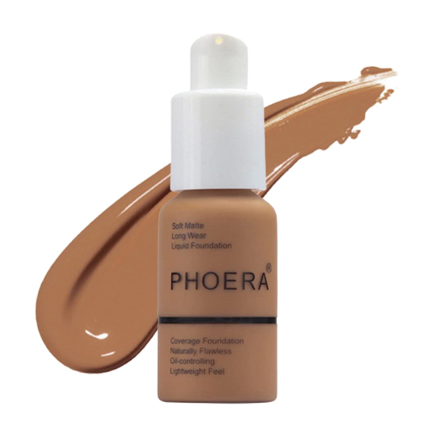 Aquapurity Phoera® Full Coverage Foundation Soft Matte Oil Control Concealer 30ml Long Lasting Flawless Cream Smooth (102 NUDE) Halalzen