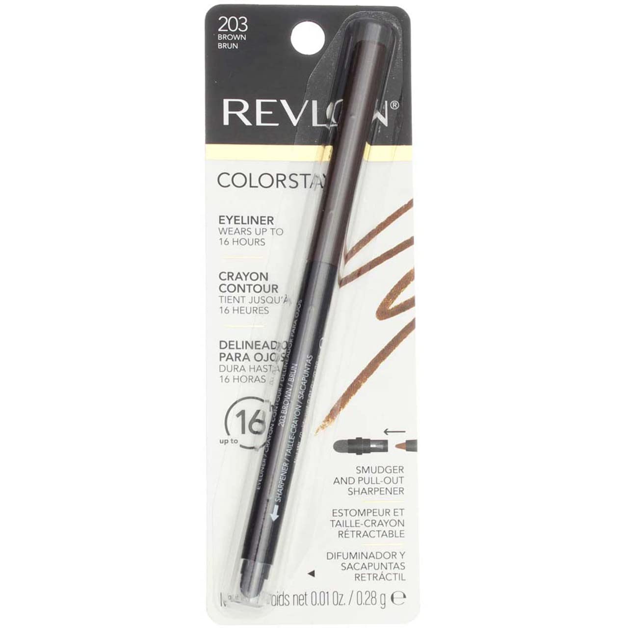 Revlon ColorStay Pencil Waterproof Eyeliner, Smudge-Proof, Eye Makeup with Built-In Sharpener, 201 Black, 2 pack
