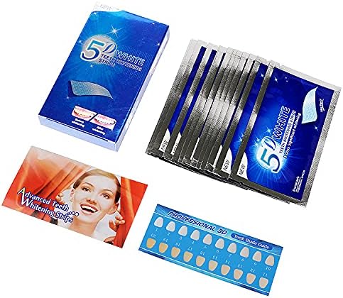 5D Advanced Teeth Whitening Strips Kit – 28 Pcs for 14 Treatments, Enamel-Safe, Non-Sensitive, Easy Home Use, Professional Tooth Whitener for a Brighter Smile