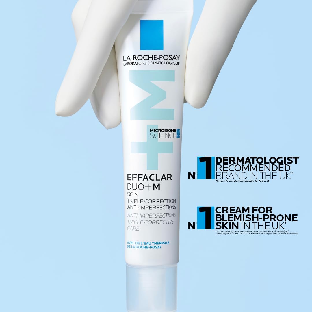 La Roche-Posay Effaclar Duo+M, Anti-Breakout Corrective Gel Moisturiser With Salicylic Acid & Niacinamide, Anti-Imperfections Triple Corrective Care, For Oily Blemish-Prone Skin, 40ml
