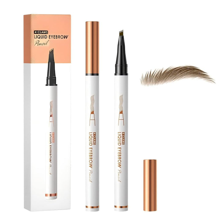 2 Pcs Microblading Eyebrow Pencil, 3D Waterproof 4-Tip Eyebrow Pen, Natural Makeup Long-Lasting Fine Stroke Magic Brow Pencil for Women Stay on All Day (Dark Brown(2 Pcs)) Halalzen