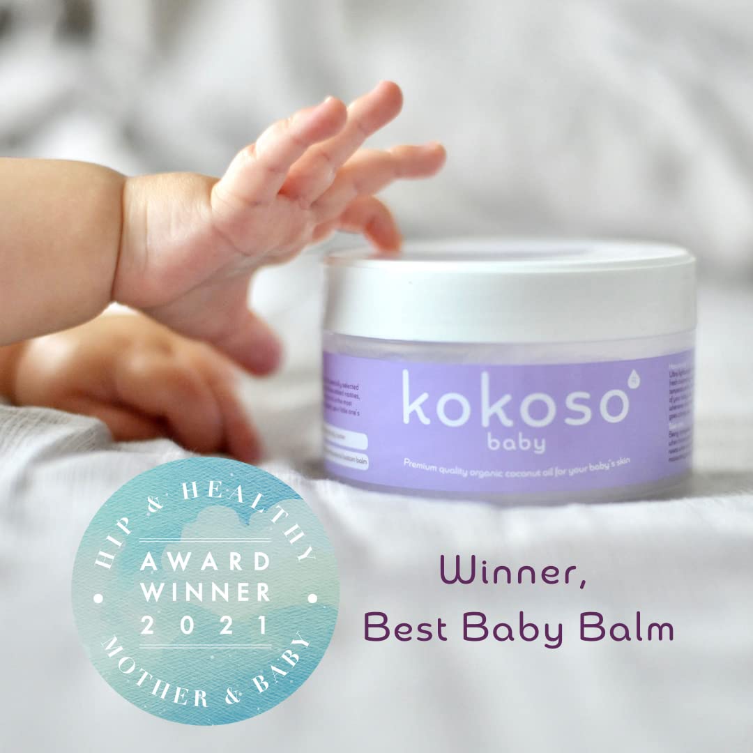 Kokoso Baby Organic Coconut Oil - Moisturising 100% Natural Baby Oil for Baby Massage, Dry, Sensitive and Normal Baby Skin - 200ml Halalzen