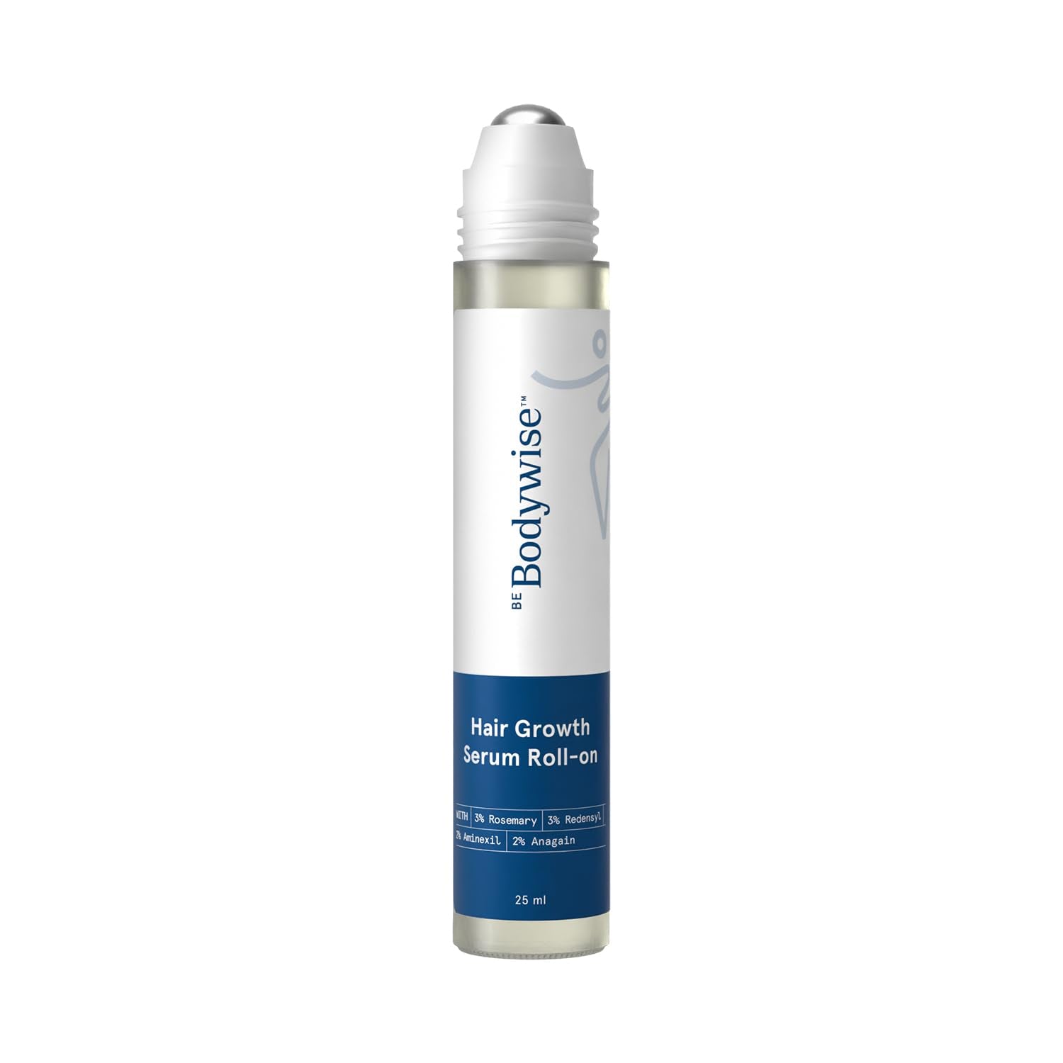 Be Bodywise Rosemary Hair Growth Serum (Roll On) | 3% Redensyl & 2% Anagain | Hair fall control serum for Women & Men | Promotes Hair Growth & Stimulates Hair Follicles | For All Hair Types | 25ml