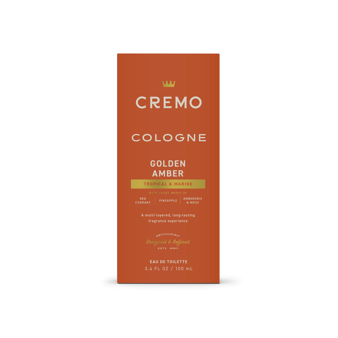 Cremo Cologne Homme - Eau de Cologne en Spray Épices et Vanille Noire pour Homme, Une Explosion d'Épices Vibrantes, de Bois Foncés et de Vanille Noire, Parfums Homme Signature Multi-Couches, 100 ml