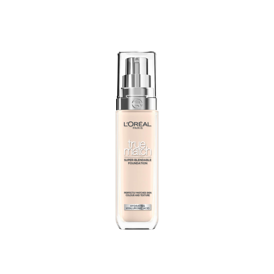 L'Oréal Paris Foundation for Face, Skincare Infused with Hyaluronic Acid, True Match Hydrating Liquid Foundation for All Skin Tones, SPF 16, 1N Ivory, 30 ml Halalzen