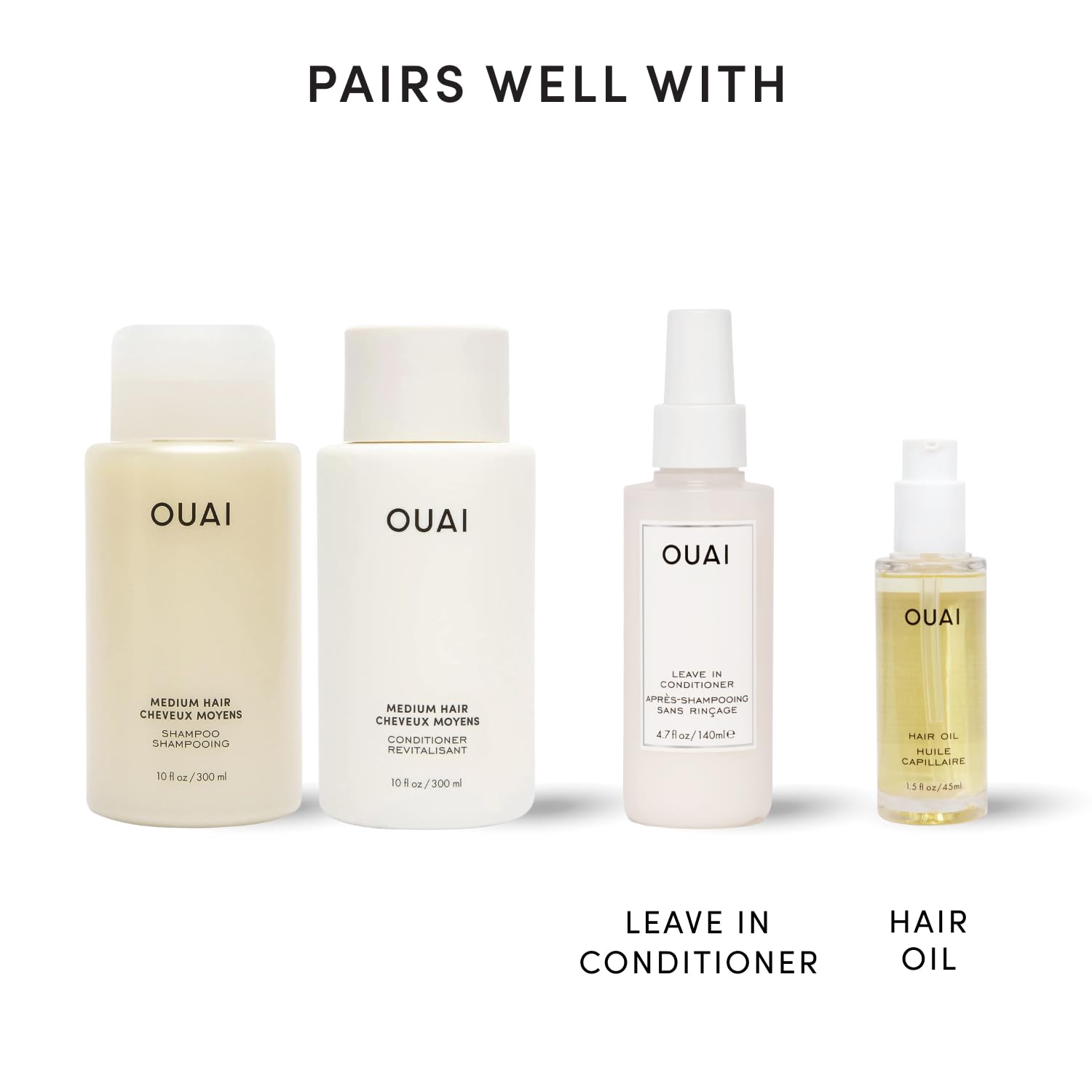 OUAI Thick Shampoo + Conditioner Set - Fight Frizz and Nourish Dry, Thick Hair with Keratin, Marshmallow Root, Shea Butter & Avocado Oil - Free of Parabens, Sulfates & Phthalates - 300 ml Each Halalzen
