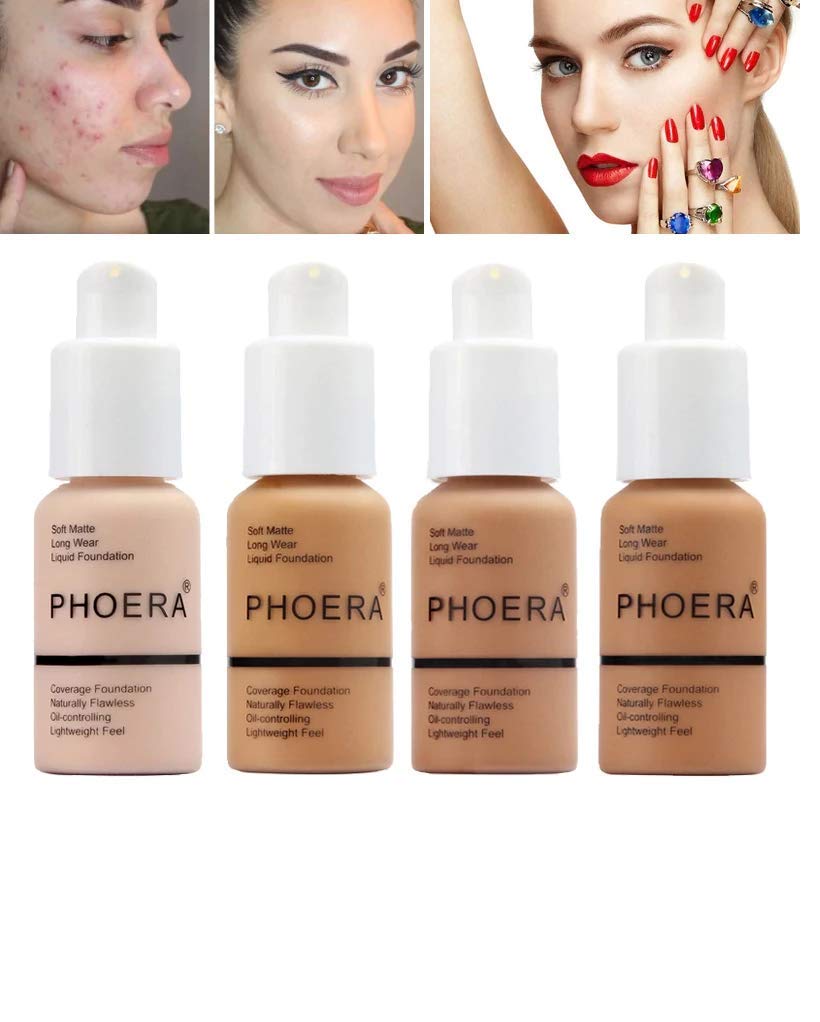 Aquapurity Phoera® Full Coverage Foundation Soft Matte Oil Control Concealer 30ml Long Lasting Flawless Cream Smooth (102 NUDE) Halalzen