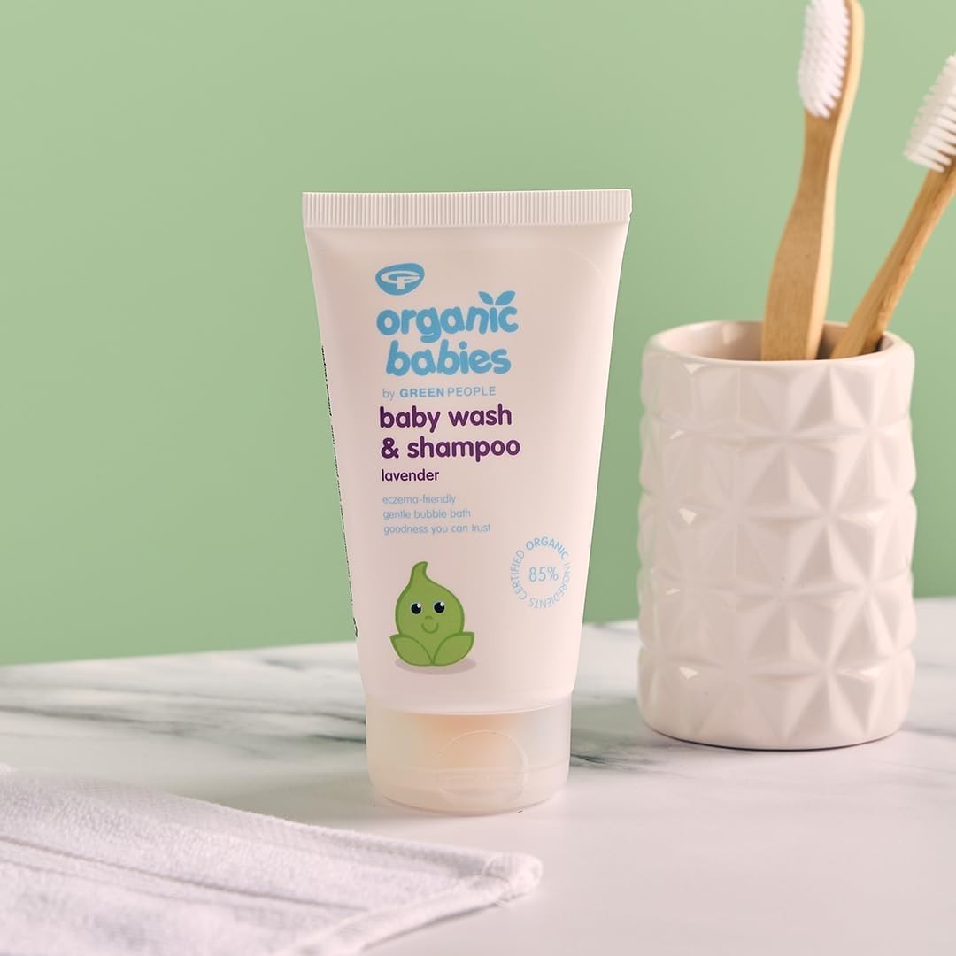 Green People Organic Babies Baby Wash & Shampoo - Fragrance Free - Vegan, Organic & Cruelty Free, 150ml