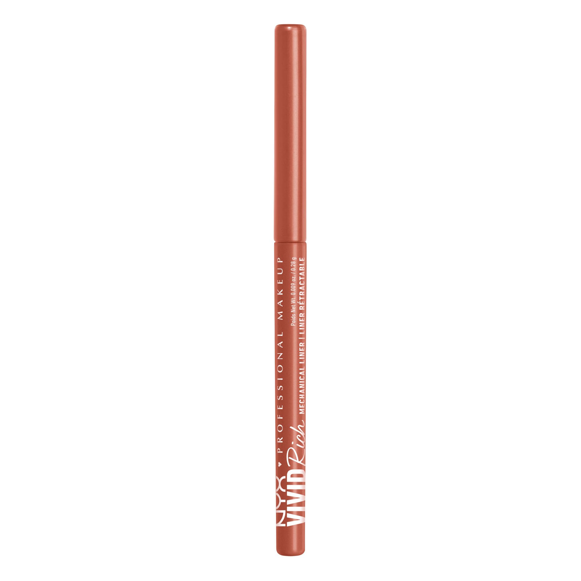 NYX PROFESSIONAL MAKEUP Vivid Rich Mechanical Eye Pencil, Vivid Rich Mechanical, Creamy Retractable Eyeliner - Smokin Topaz, Brown Eyeliner