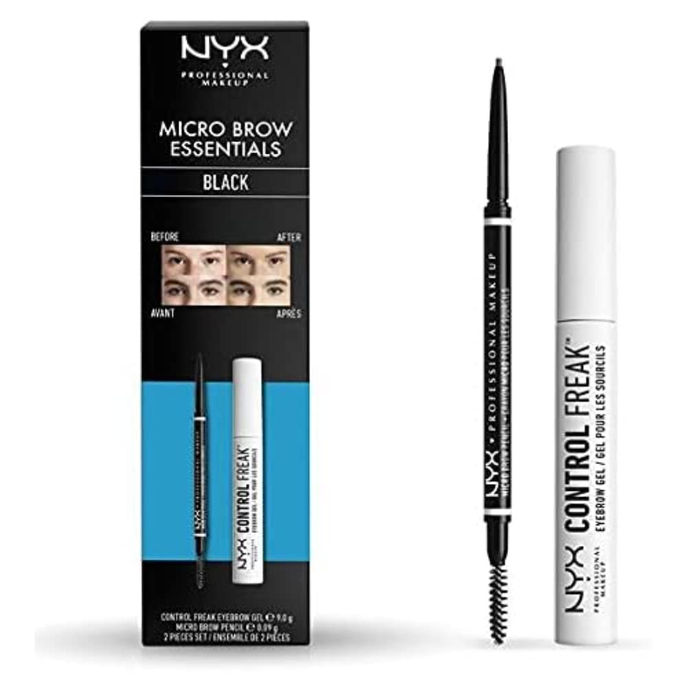 NYX Professional Makeup Brow Pencil, Micro Brow Dual Ended Ultrafine Pencil Tip with Mechanical Brow Tool and Spoolie Brush, Vegan Formula, Shade: Ash Brown
